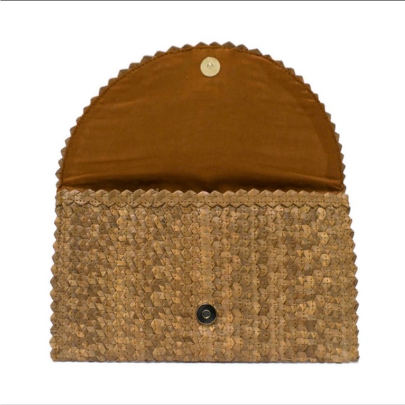 Bali Harvest Straw Clutch Purse - Brown - Picture 2 of 4